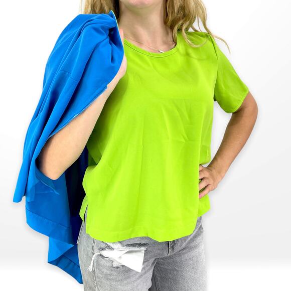 90s DRAPERS AND DAMONS Blue Green Matching Shirt Jacket Set - Picture 3 of 12